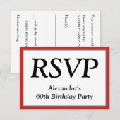 Carte "RSVP" respectueuse, propre et élégante (Devant / Derrière)