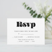 Carte RSVP retro vintage avec choix de repas (Debout devant)