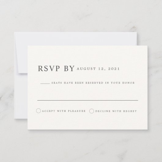 Carte RSVP ROGUE Dusty Blush Rose Mauve Mariage (Devant)