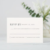 Carte RSVP ROGUE Dusty Blush Rose Mauve Mariage (Debout devant)