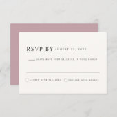 Carte RSVP ROGUE Dusty Blush Rose Mauve Mariage (Devant / Derrière)