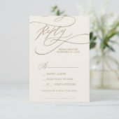 Carte RSVP Romantic Gold et Ivory Song Request (Debout devant)
