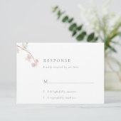Carte RSVP Romantique Delicate Blush Floral Weddin (Debout devant)