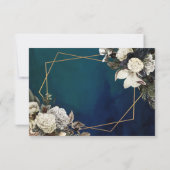 Carte RSVP romantique Floral Gold Wreath Wedding (Dos)