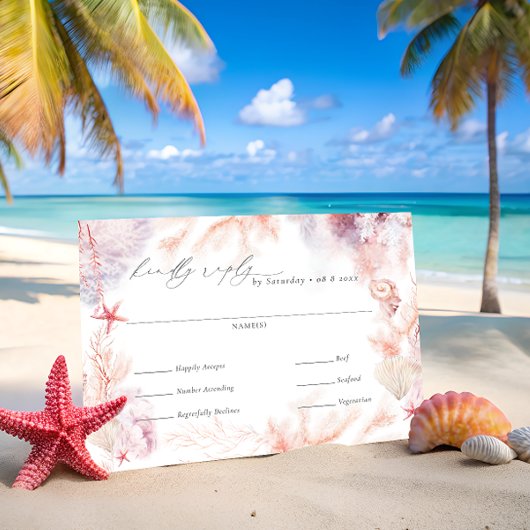 Carte RSVP romantique Mariage Nautique