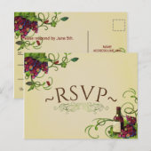 Carte RSVP Romantique Vignoble d'été (Devant / Derrière)