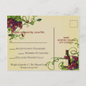 Carte RSVP Romantique Vignoble d'été (Dos)