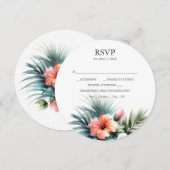 Carte RSVP Ronde Tropical Invitations empilables (Devant / Derrière)