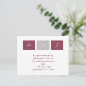 Carte RSVP rose Carré rose (Debout devant)