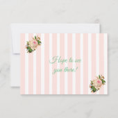 Carte RSVP Rose Coral Floral Striped Wedding (Dos)