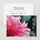 Carte RSVP Rose Dahlia (Devant / Derrière)