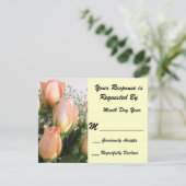 Carte RSVP Rose de pêche (Debout devant)