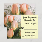 Carte RSVP Rose de pêche (Devant / Derrière)