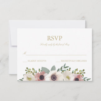 Carte RSVP Rose Dusty Anemone Bouquet