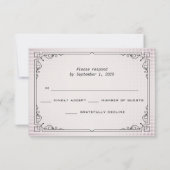 Carte RSVP Rose en dentelle gothique noire (Dos)