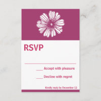 Carte RSVP rose fleur vintage