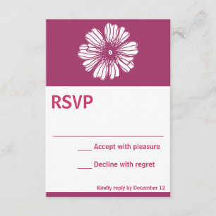 Carte RSVP rose fleur vintage