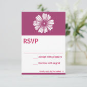 Carte RSVP rose fleur vintage (Debout devant)