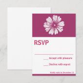 Carte RSVP rose fleur vintage (Devant / Derrière)