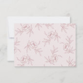 Carte RSVP rose floral (Dos)