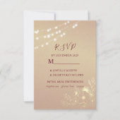 Carte RSVP rose Gold Burgundy Wedding (Devant)