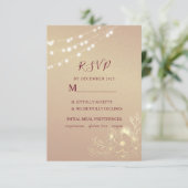 Carte RSVP rose Gold Burgundy Wedding (Debout devant)