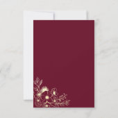Carte RSVP rose Gold Burgundy Wedding (Dos)