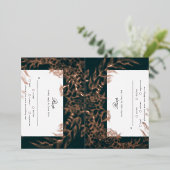Carte RSVP rose Gold Flower Emerald 2 Foil (Debout devant)
