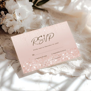 Carte RSVP Rose Gold Glitter pour 70e Anniversaire