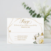 Carte RSVP rose Gold Organic Floral Wedding (Debout devant)