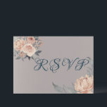 Carte RSVP rose Gold Romantic Rose Floral Wedding<br><div class="desc">Elégante Carte Plat RSVP Romantique Argent Rose Aquarelle Florale Mariage RSVP. Cliquez sur le lien "customiser plus loin" et utilisez notre outil de conception facile à utiliser pour modifier ce modèle. Si vous préférez les papiers plus épais / Finition mat, vous pouvez choisir le type de papier mat. @Miri Creations...</div>