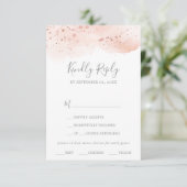 Carte RSVP rose Gold Watercolor (Debout devant)