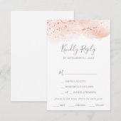Carte RSVP rose Gold Watercolor (Devant / Derrière)