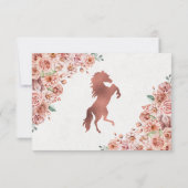 Carte RSVP rose Gold Western Quinceanera (Dos)