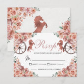 Carte RSVP rose Gold Western Quinceanera (Devant / Derrière)