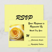 Carte RSVP Rose jaune (Devant / Derrière)