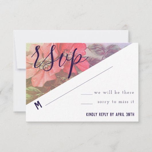Carte RSVP Rose moderne (Devant)