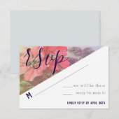 Carte RSVP Rose moderne (Devant / Derrière)