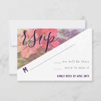 Carte RSVP Rose moderne