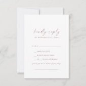 Carte RSVP Rose moderne Gold Script Song Demande (Devant)