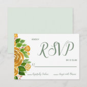 Carte RSVP Rose or (Devant / Derrière)