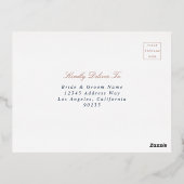 Carte Rsvp Rose or Art déco Marine (Verso)