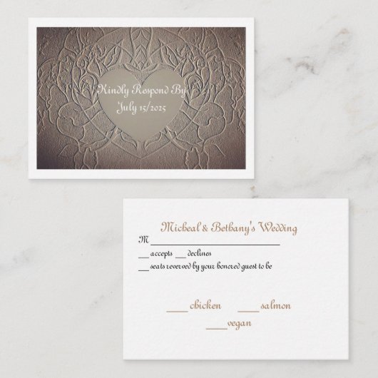 Carte RSVP Rose Sandy (Devant / Derrière)