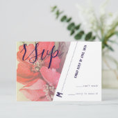 Carte RSVP Rose vintage (Debout devant)