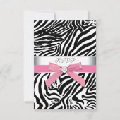 Carte RSVP rose Zebra (Devant)