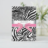 Carte RSVP rose Zebra (Debout devant)
