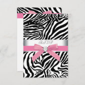 Carte RSVP rose Zebra (Devant / Derrière)