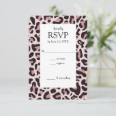 Carte RSVP RoseGold Empreinte de léopard classique (Debout devant)