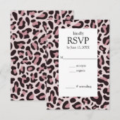 Carte RSVP RoseGold Empreinte de léopard classique (Devant / Derrière)