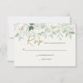 Carte RSVP Roses blanches (Devant)